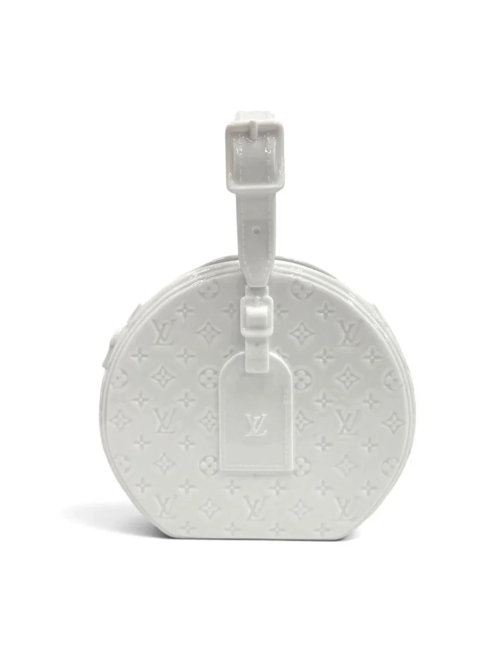 Louis Vuitton Vase Porcelain Monogram Pattern Embossed Bag Motif White